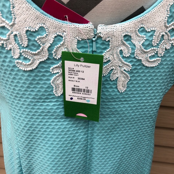 Lilly Pulitzer Gabby Shift Dress Seasalt Blue 12 - Picture 3 of 8